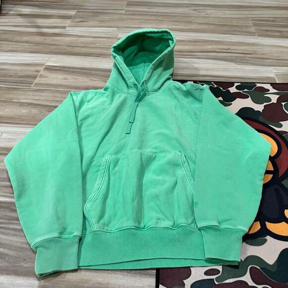 Stüssy green pigment dyed fleece hoodie - Picture 3 of 8